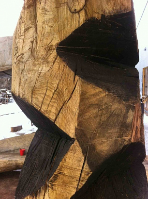Ландшафтная скульптура из дубового массива